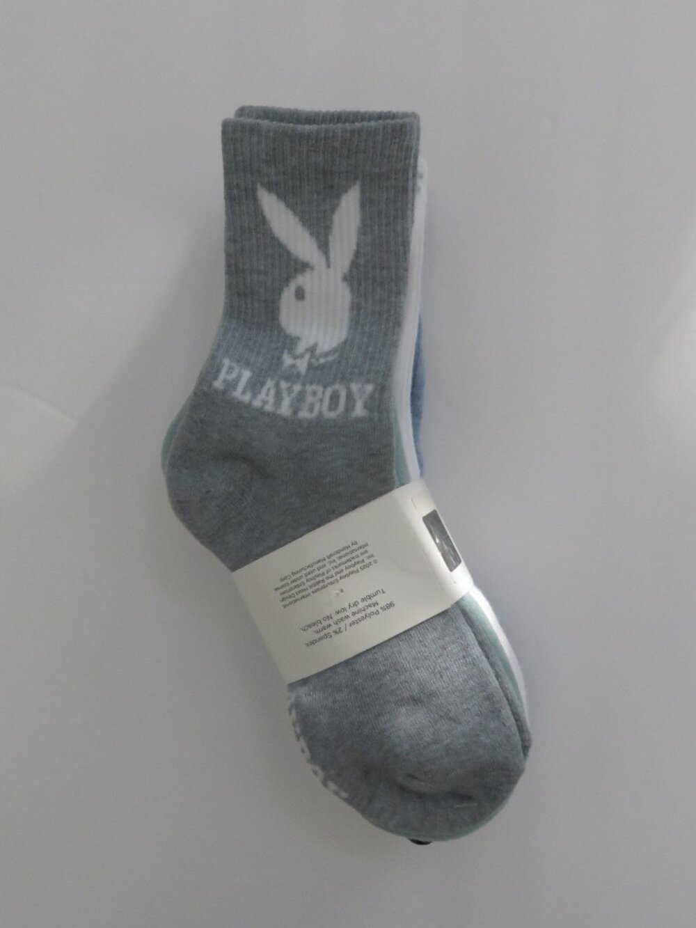 (#142) Playboy Multi-color 5-PK Signature Logo Bunny Cushioned Crew Socks